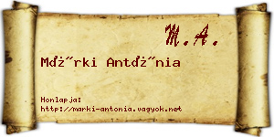 Márki Antónia névjegykártya